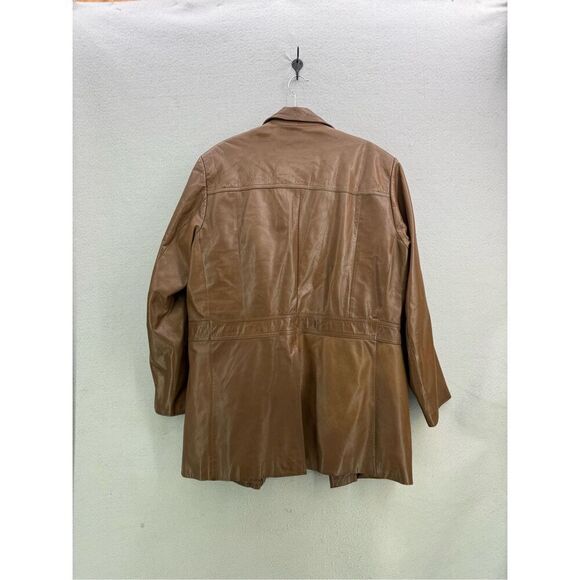 Vintage 70s Montgomery Ward Sherpa Lined Leather Equestrian Blazer Jacket Size 4 - Picture 5 of 12